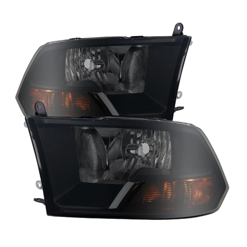 SPYDER 9030376 Xtune Dodge Ram 1500 09-12 ( Non Quad Headlights ) Crystal Headlights Black Smoked HD-JH-DR09-AM-BSM