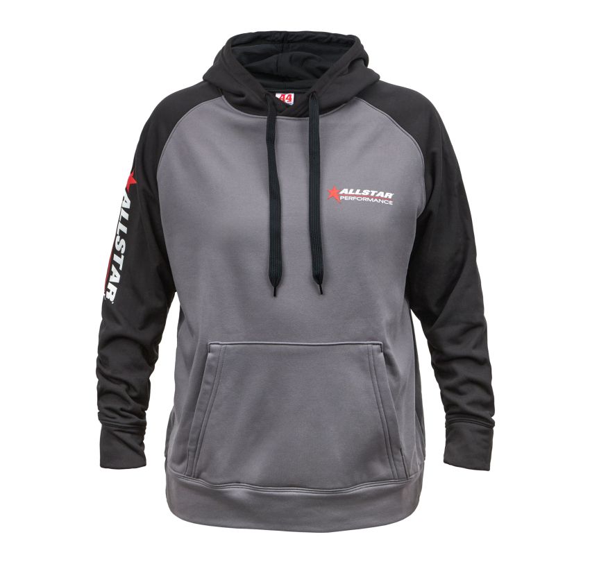 ALLSTAR PERFORMANCE ALL99916L Allstar Hooded Sweatshirt Lg Silver/Blk