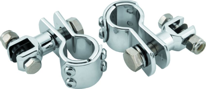 Bikers Choice 489956 Chrome Engine Guard Footpeg Mount for 1 1/4 Inch Tube. Uses Male Pegs