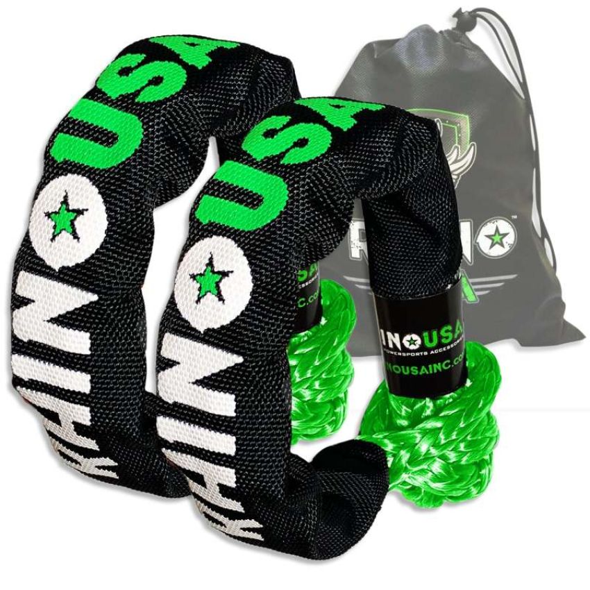 Rhino USA SFTSHACK-12-GRN-2 Synthetic Soft Shackles Green (2-Pack)