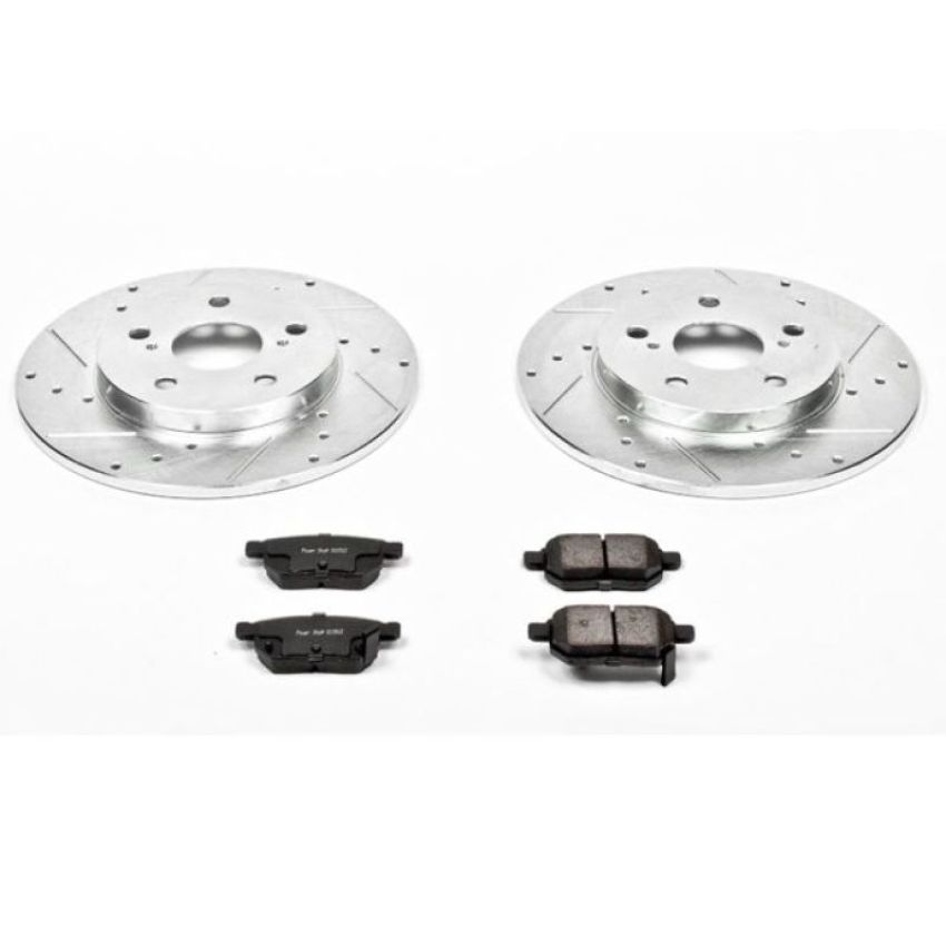 PowerStop K4737 Z23 Daily Driver Carbon-Fiber Ceramic Brake Pad and Drilled & Slotted Rotor Kit