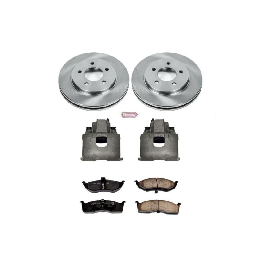 PowerStop KCOE2140 OE Stock Replacement Low-Dust Ceramic Brake Pad, Rotor and Caliper Kit