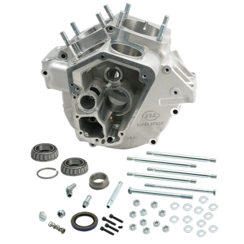 S&S Cycle 31-0003 70-84 BT w/ Stock Bore Super Stock Alternator Style Crankcase - Natural