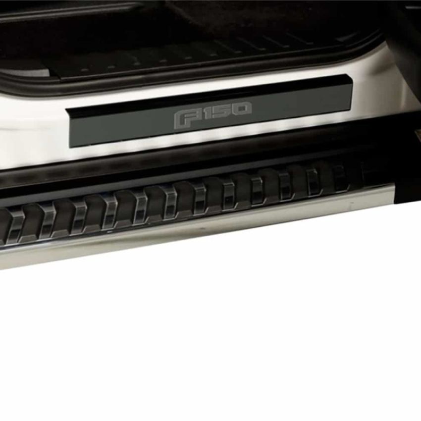 Putco 95145BPFD 15-20 Ford F-150 - Regular Cab & SuperCab w/ F-150 Etching (2pcs) Black Platinum Door Sill