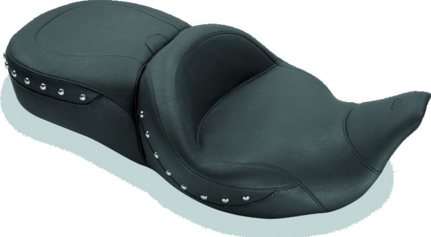 Mustang Motorcycle 79546 Mustang 08-21 Harley Electra Glide,Rd Glide,Rd King,Str Glide Super Touring 1PC Seat w/Studs - Black