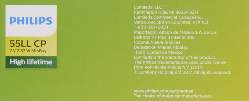 Philips 55LLCP Philips LongerLife Miniature 55LL Pack of 10