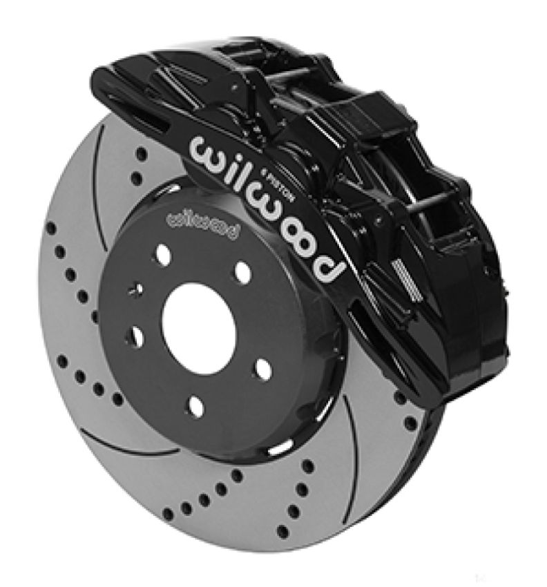 Wilwood 140-15438-D SX6R Front Brake Kit 14in SRP Slotted/Drilled Black 16-19 Chevy Camaro SS