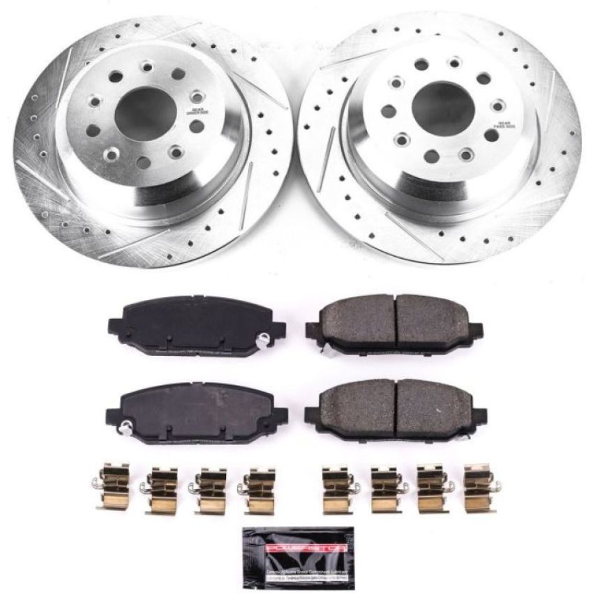 PowerStop K7942 Z23 Daily Driver Carbon-Fiber Ceramic Brake Pad and Drilled & Slotted Rotor Kit