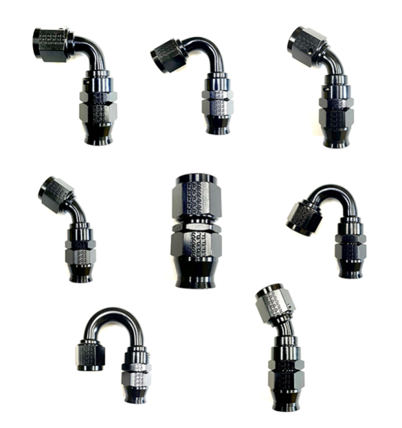 FRAGOLA FRG686010-BL Hose Fitting #10 60 Deg PTFE Black