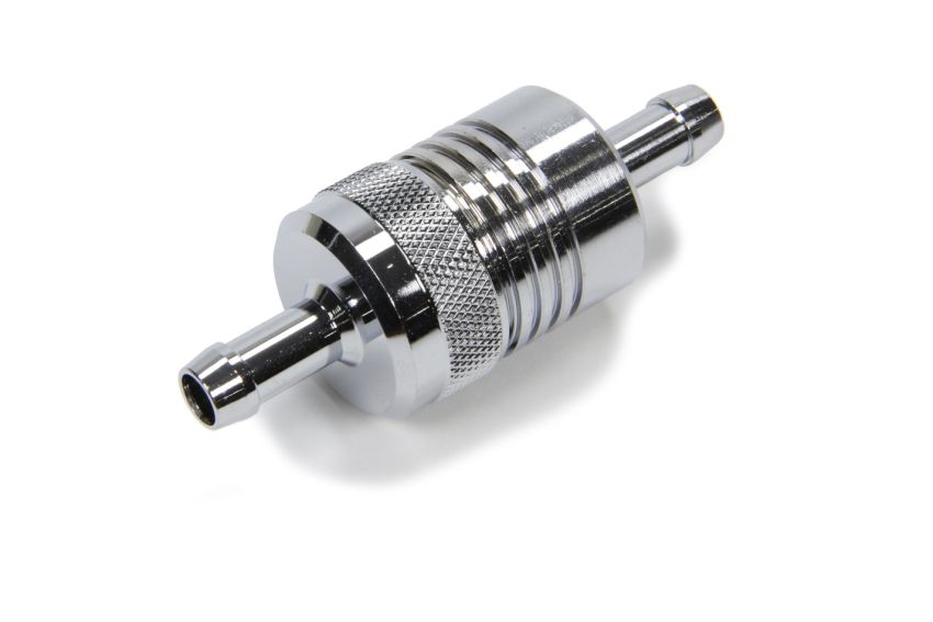 Russell Performance Chrome Street Fuel Filter (3in Length 1-1/8in diameter 5/16in inlet/outlet)