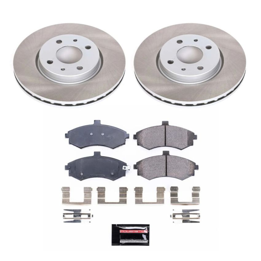 PowerStop SC1093 Semi-Coated Rotor and Low-Dust Ceramic Brake Pad Kit