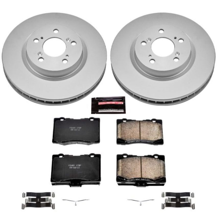 PowerStop CRK4606 Genuine Geomet Coated Rotor and Low-Dust Ceramic Brake Pad Kit