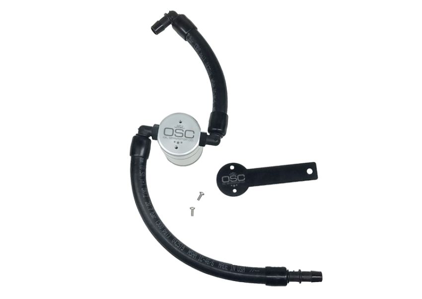 J&L 3067P-C 2019-2024 Dodge Ram 1500 5.7L Oil Separator 3.0 Passenger Side - Clear Anodized