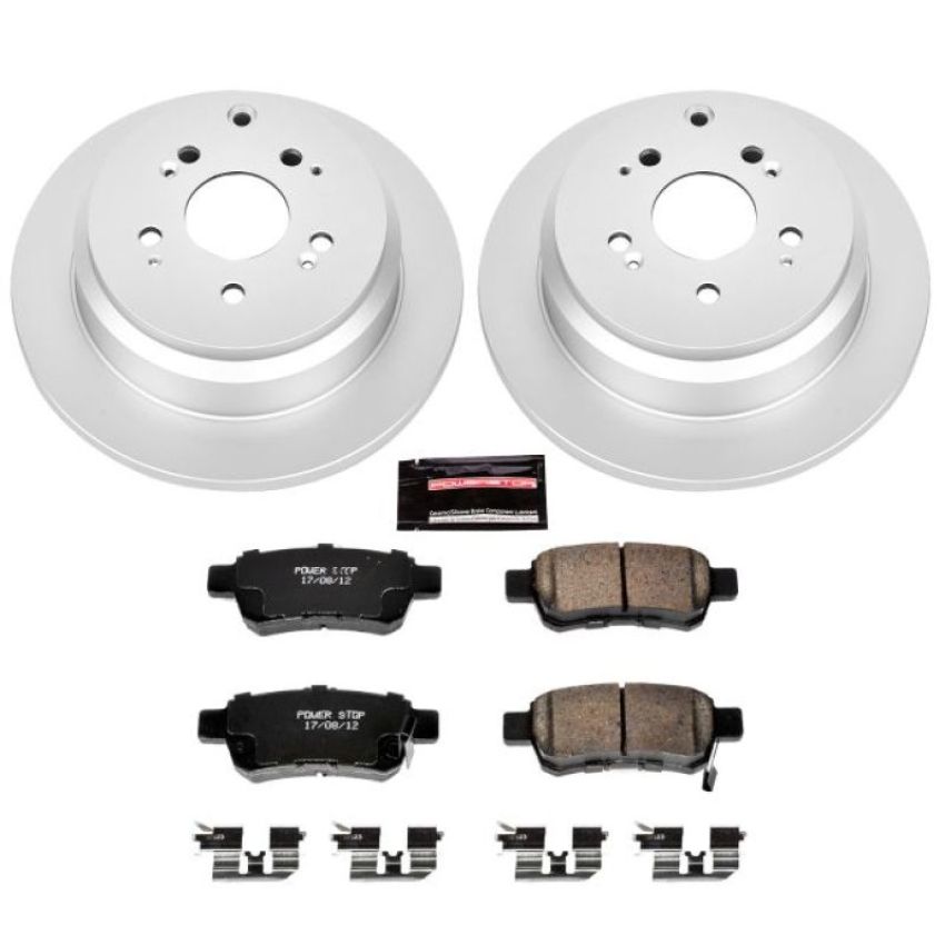 PowerStop CRK4604 Genuine Geomet Coated Rotor and Low-Dust Ceramic Brake Pad Kit