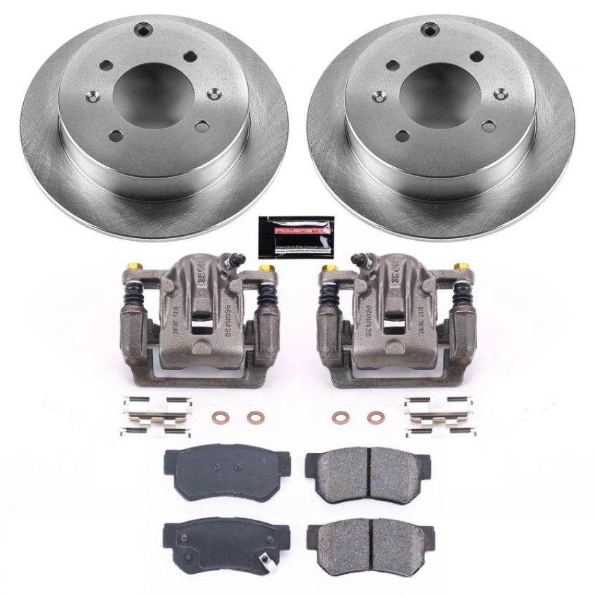 PowerStop KCOE5212 OE Stock Replacement Low-Dust Ceramic Brake Pad, Rotor and Caliper Kit