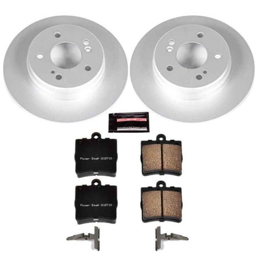 PowerStop CRK368 Genuine Geomet Coated Rotor and Carbon-Fiber Ceramic Brake Pad Kit