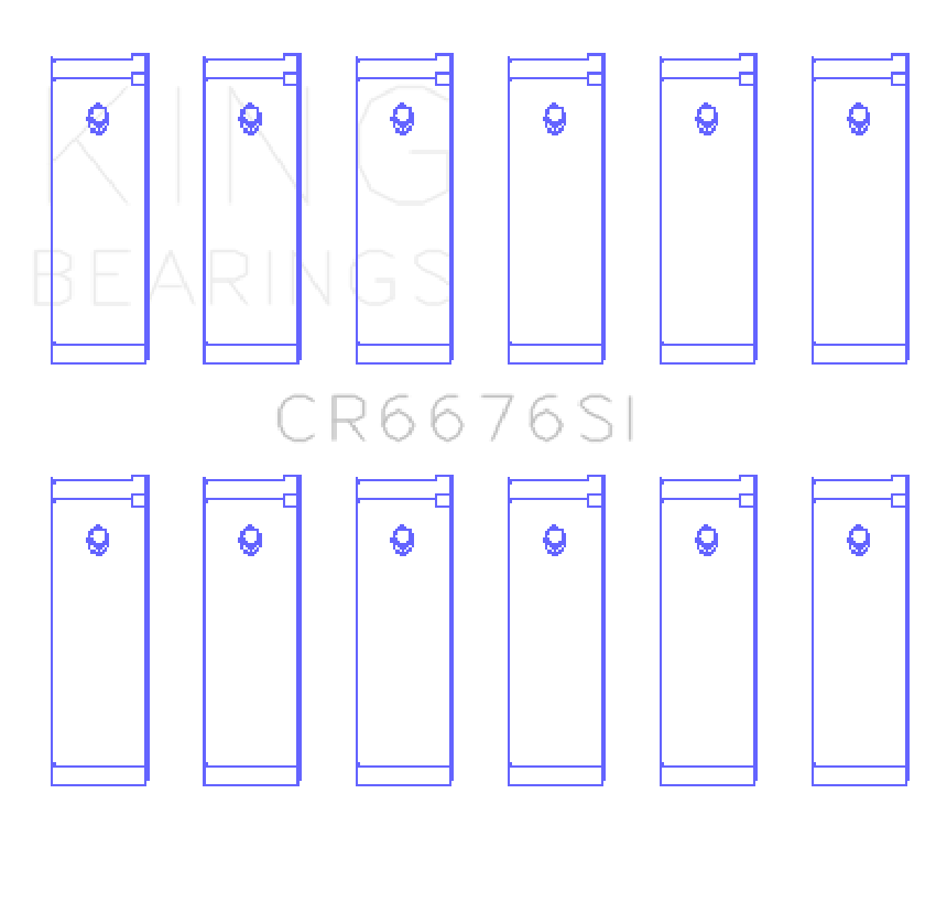 King Engine Bearings CR6676SI0.75 Nissan Rb30/Vg30 (Size +0.75mm) Connecting Rod Bearing Set