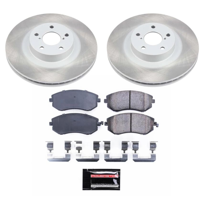 PowerStop SC2373 Semi-Coated Rotor and Low-Dust Ceramic Brake Pad Kit