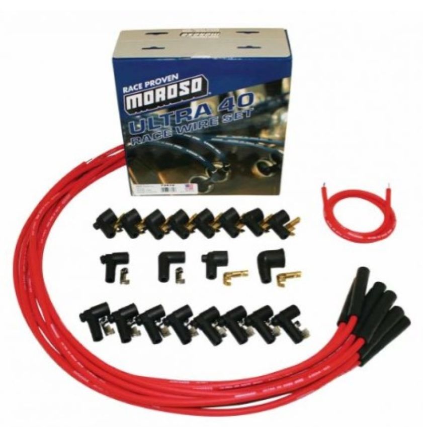 Moroso 73812 Universal Ignition Wire Set - Ultra 40 - Unsleeved - Straight - Red