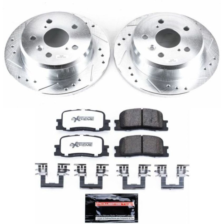 PowerStop K2418-36 Z36 Truck and SUV Carbon-Fiber Ceramic Brake Pad and Drilled & Slotted Rotor Kit