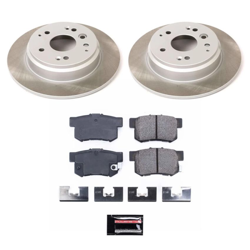 PowerStop SC5399 Semi-Coated Rotor and Low-Dust Ceramic Brake Pad Kit