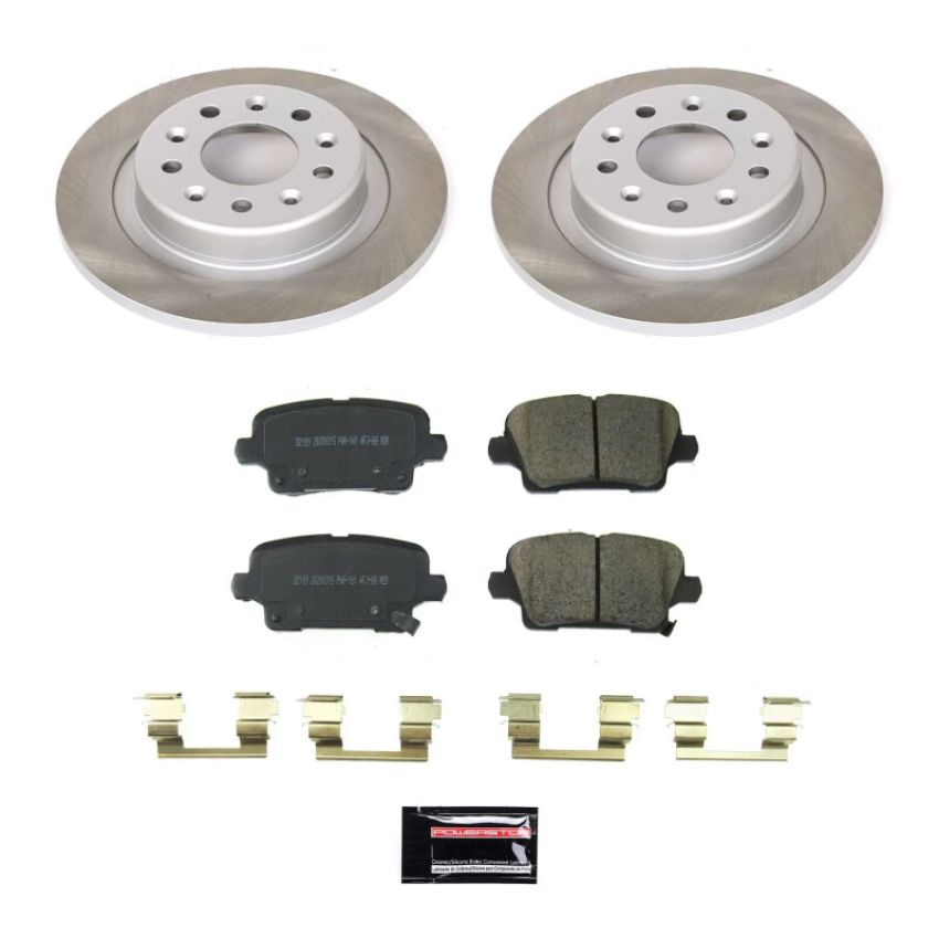PowerStop SC8677 Semi-Coated Rotor and Low-Dust Ceramic Brake Pad Kit