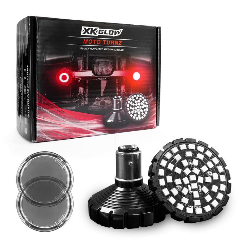XKGLOW XK1157B-RR-S XK Glow Motorcycle Rear LED Turn Signal Kit - Bullet Style Smoked Lenses