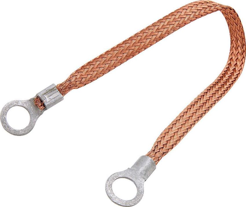 ALLSTAR PERFORMANCE ALL76330-12 Copper Ground Strap 12in w/ 3/8in Ring Terminals