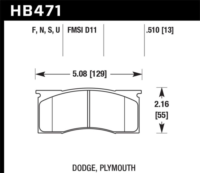 Hawk Performance HB471F.510 HPS Disc Brake Pad