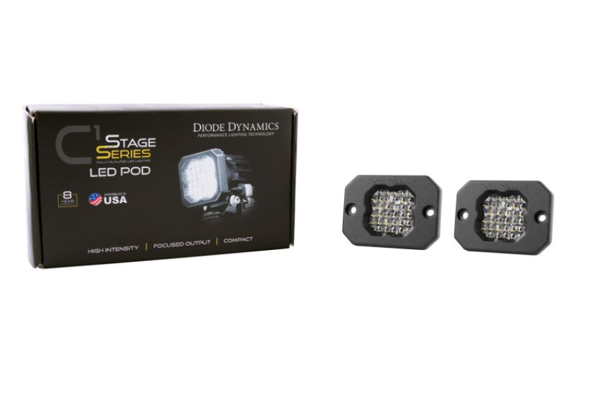 Diode Dynamics DD7427P Stage Series C1R - White Flood Flush Mount LED Pod (Pair)