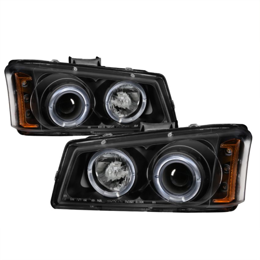 SPYDER 5009456 Projector Headlights - LED Halo - Amber Reflector - Black
