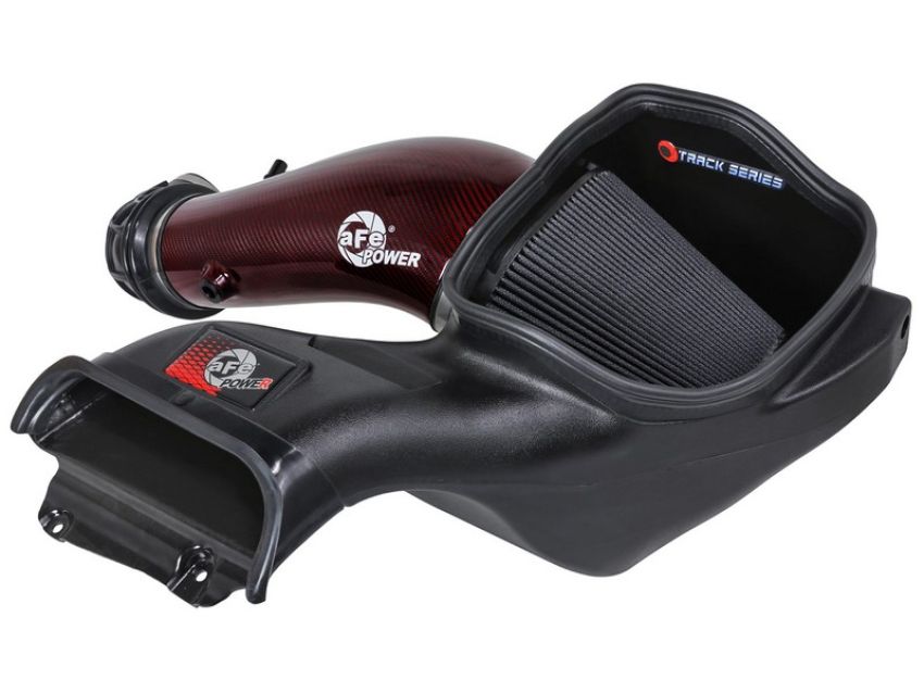aFe Power 57-10030KR Track Series Red Kevlar Carbon Fiber Intake System w Pro 5R Filter Black