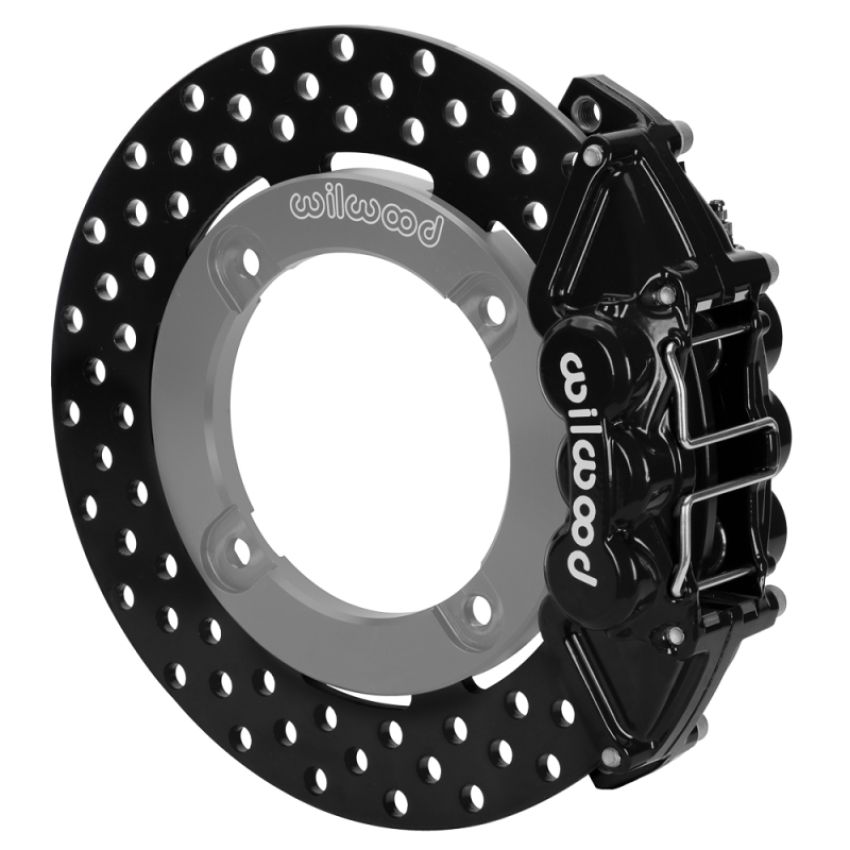 Wilwood 140-16627-D 19-22 Honda Talon 1000 Black 4-Piston Rear Kit 11.25in - Drilled Rotors