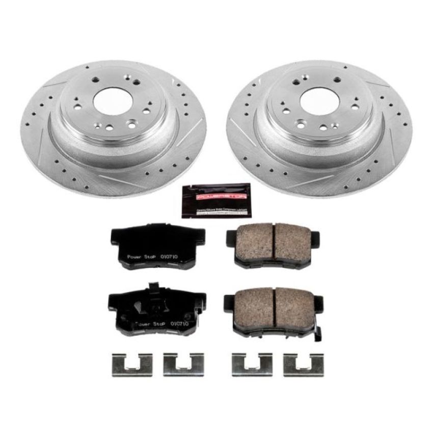 PowerStop K5859 Z23 Daily Driver Carbon-Fiber Ceramic Brake Pad and Drilled & Slotted Rotor Kit