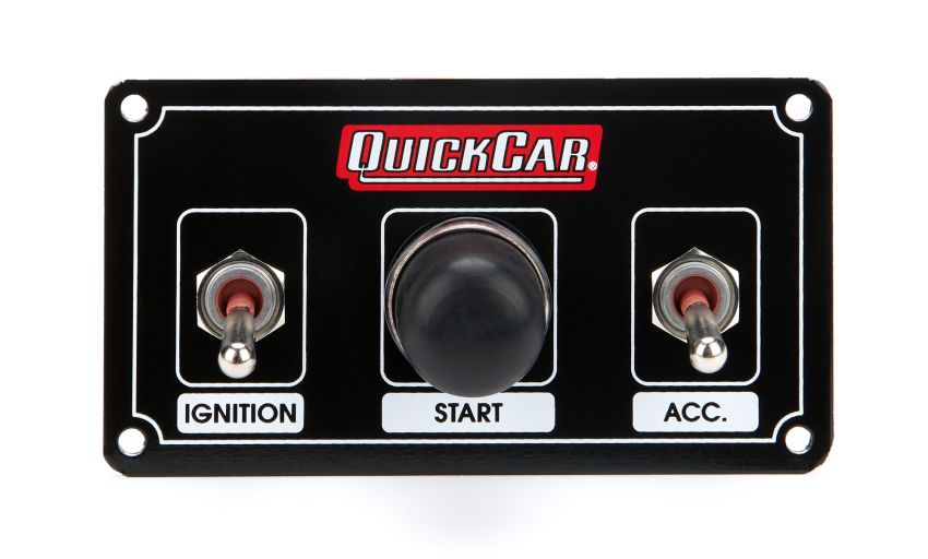 QUICKCAR RACING PRODUCTS QRP50-820 Ignition Panel Black w/ Weatherproof Switches