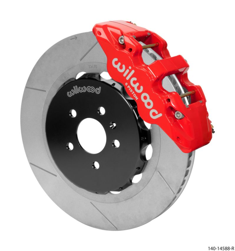 Wilwood 140-14588-R AERO6 Front Kit 15.00in BBK - 08-12 Audi A4/A5/S5 - Slotted Rotor - Red