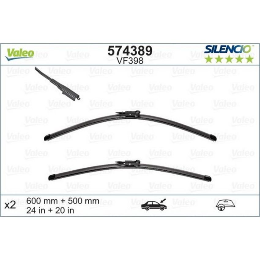 Valeo 574389 Flat 24in/20in Connector GEN2B (Pack of 2)