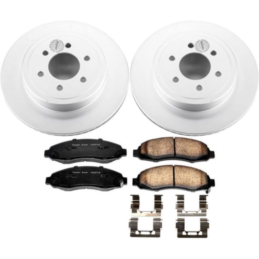 PowerStop CRK2187 Genuine Geomet Coated Rotor and Low-Dust Ceramic Brake Pad Kit