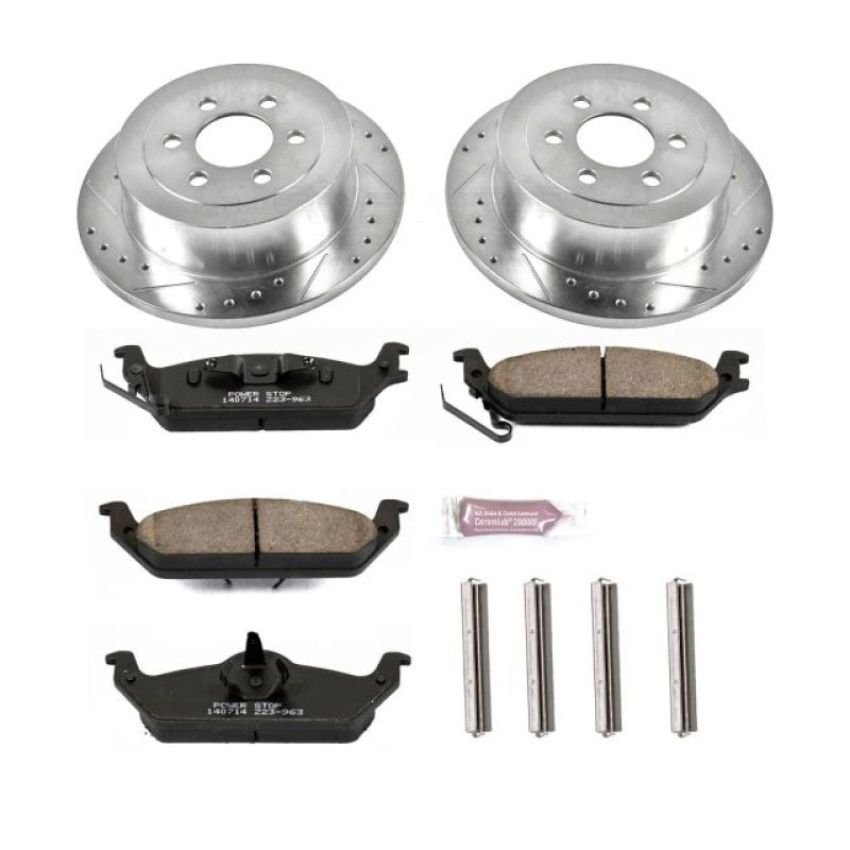 PowerStop K2192 Z23 Daily Driver Carbon-Fiber Ceramic Brake Pad and Drilled & Slotted Rotor Kit