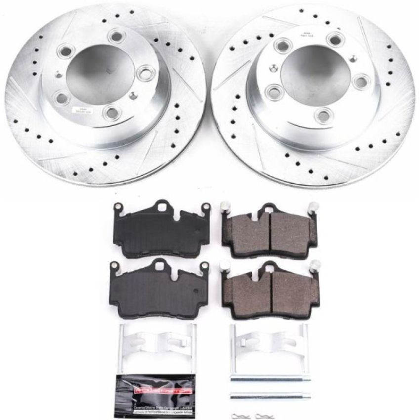 PowerStop K5633 Z23 Daily Driver Carbon-Fiber Ceramic Brake Pad and Drilled & Slotted Rotor Kit