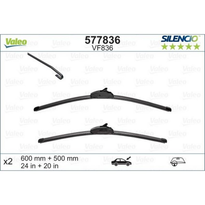 Valeo 577836 Flat 24in/20in Connector Hook (Pack of 2)