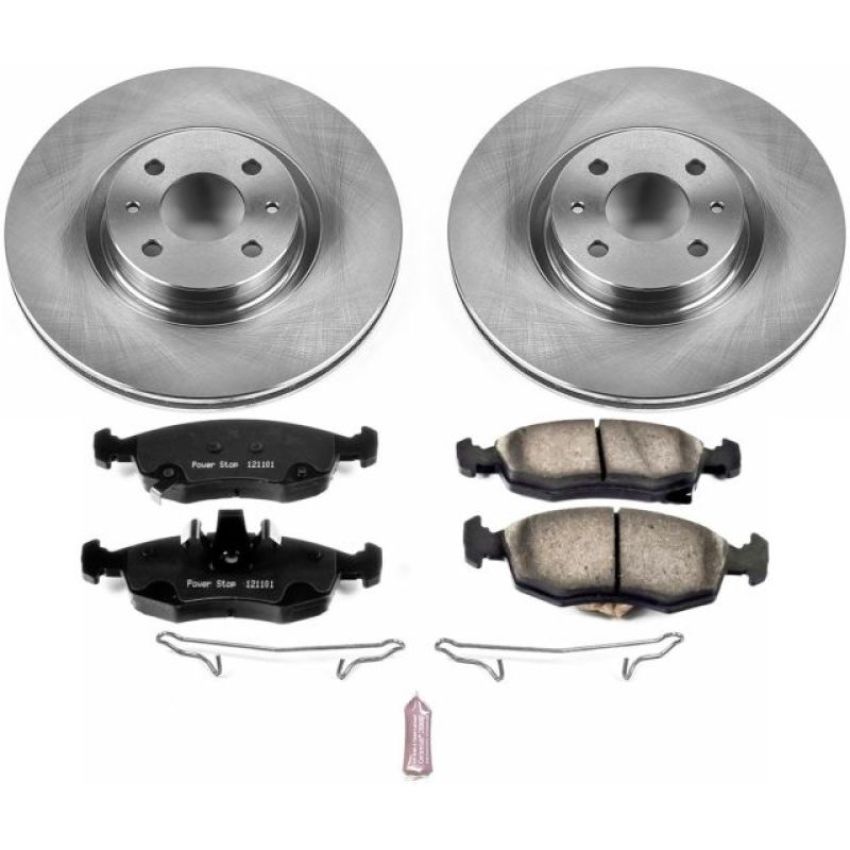 PowerStop KOE7168 OE Stock Replacement Low-Dust Ceramic Brake Pad and Rotor Kit