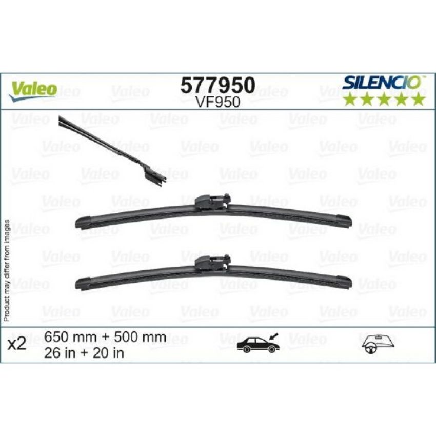 Valeo 577950 Flat 26in/20in Connector GEN2V5 (Pack of 2)