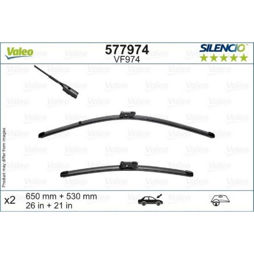 Valeo 577974 Flat 26in/21in Connector GEN2V2 (Pack of 2)