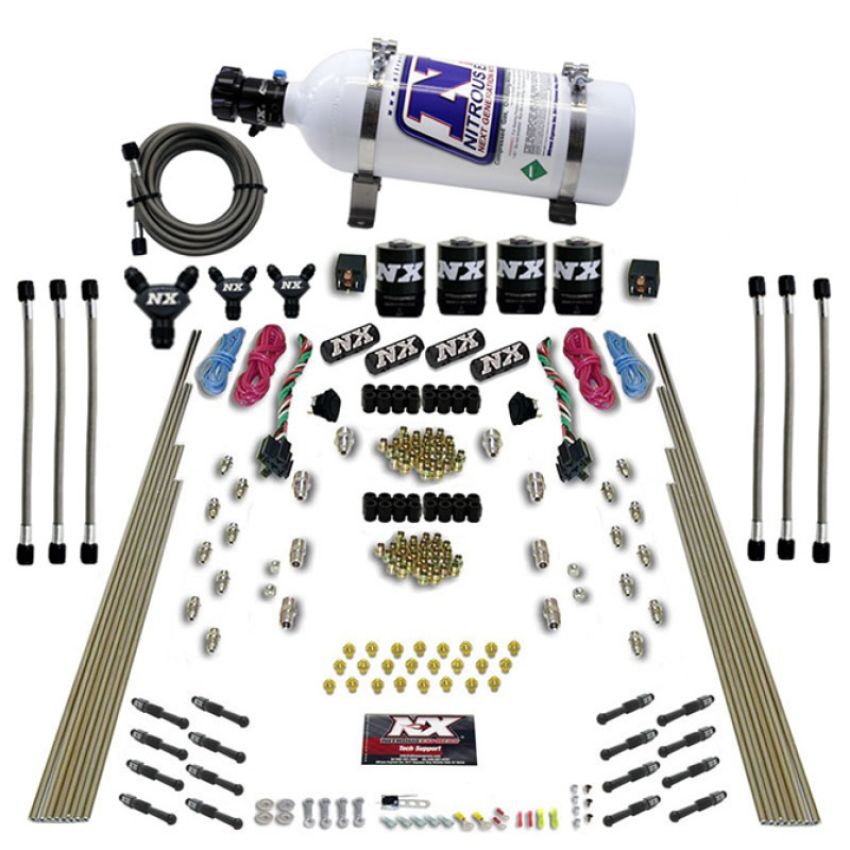Nitrous Express 93106-05 8 CYL DRY DIRECT PORT, DUAL STAGE, 4 SOLENOIDS, WITH 5LB BOTTLE (200-600HP)