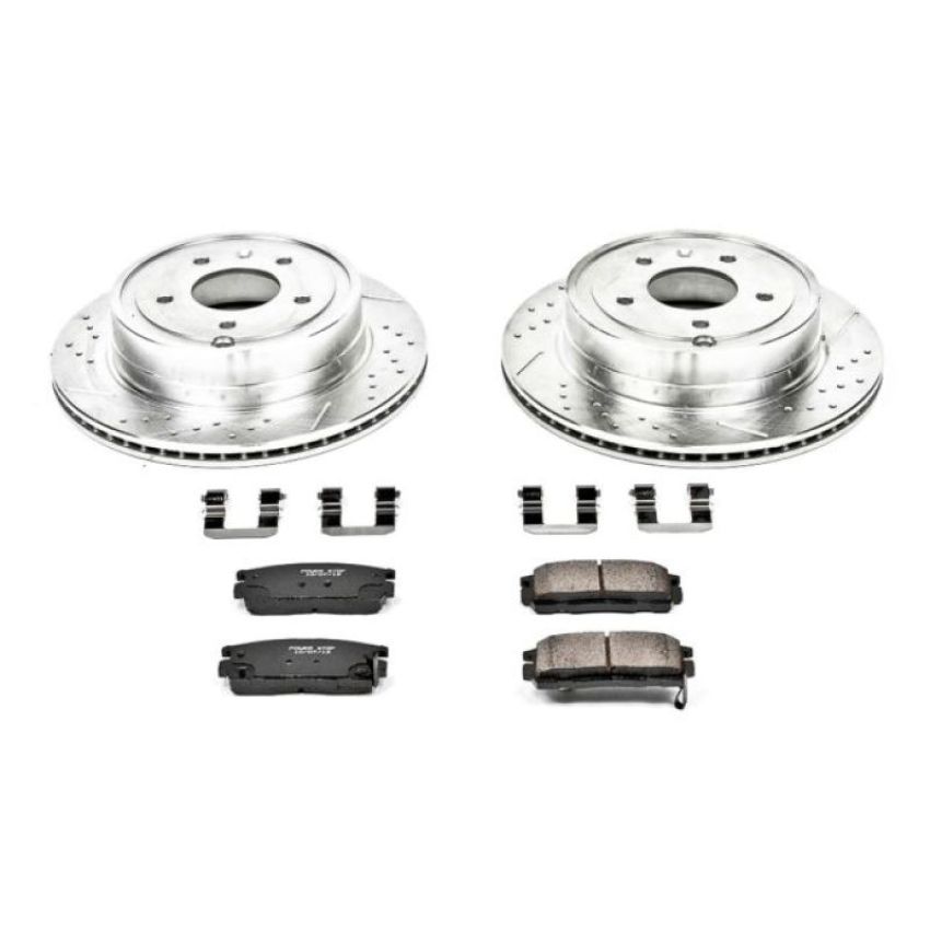 PowerStop K2092 Z23 Daily Driver Carbon-Fiber Ceramic Brake Pad and Drilled & Slotted Rotor Kit