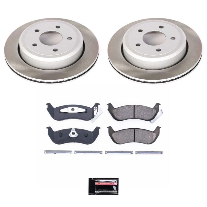 PowerStop SC1368 Semi-Coated Rotor and Low-Dust Ceramic Brake Pad Kit
