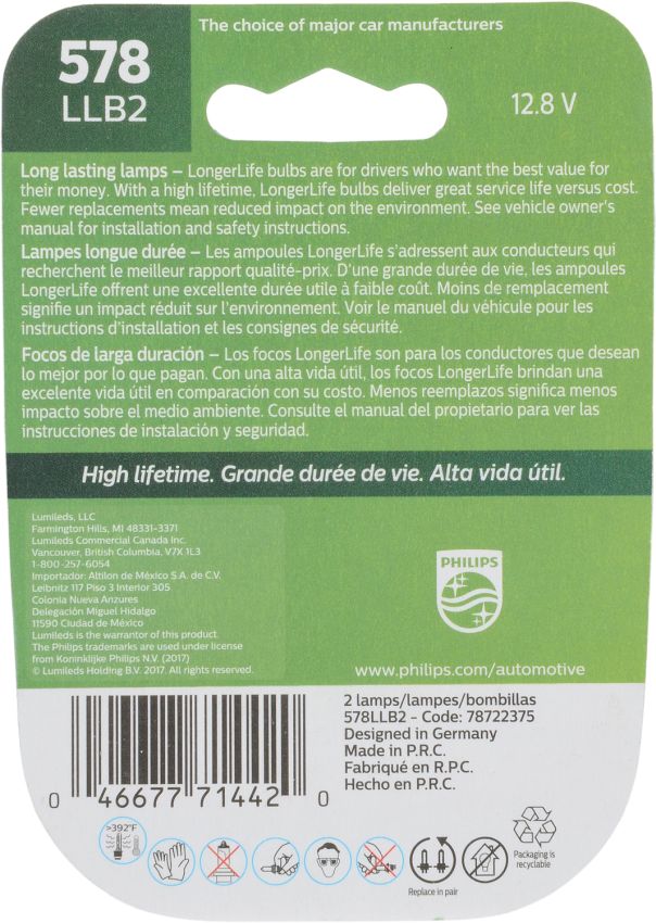 Philips 578LLB2 Philips LongerLife Miniature 578LL