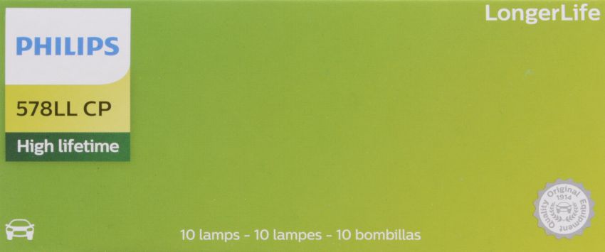 Philips 578LLCP Philips LongerLife Miniature 578LL Pack of 10