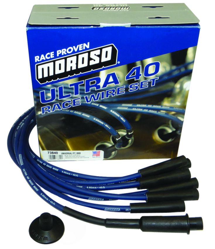 Moroso 73840 Universal/Mopar/Chrysler (w/Hemi Heads) Ignition Wire Set - Ultra 40 - Blue